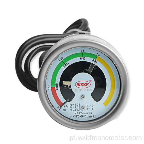 Contato elétrico para instrumentos de medição de densidade de gás SF6 com pressão de ar indicação